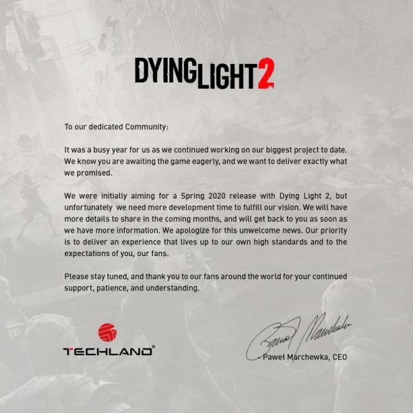 <br />
        Релиз Dying Light 2 перенесли на неопределенный срок<br />
      